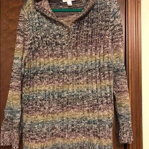 CJ Banks Hooded Sweater MultiColored. Gently used